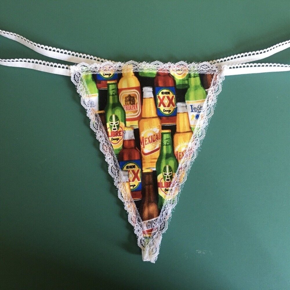 Womens BEER Bottles Cerveza Cinco de Mayo G-String Thong Lingerie Underwear